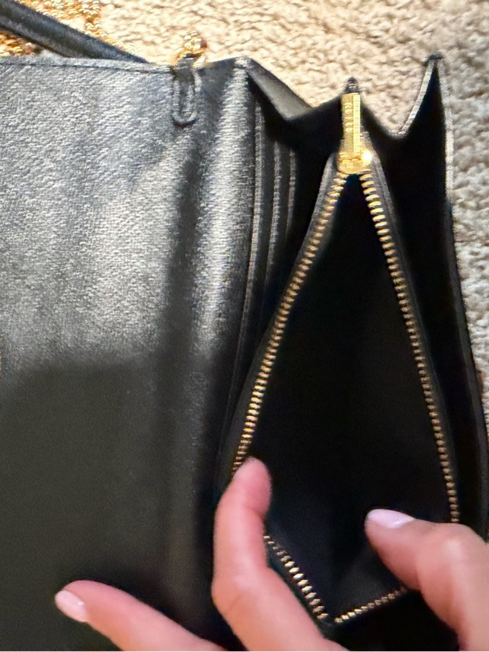 Coach Black Crossbody with Gold Chain Strap - Picture 5 of 7